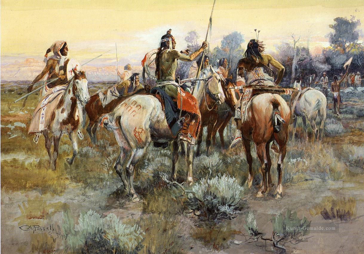 Die Truce Inder Charles Marion Russell Indianer Ölgemälde